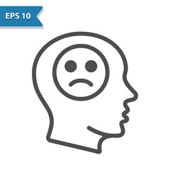 Mental Health Icon. Depression, Anger, Sadness