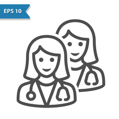 Medical Team Icon. Woman Doctor, Female Doctors