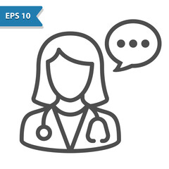 Woman Doctor Icon. Female Doctor