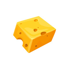 Cheese block holes, cheddar or gouda piece brick