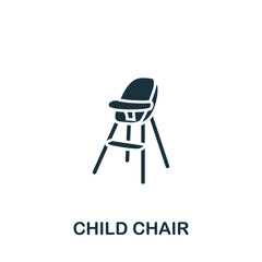 Child Chair icon. Monochrome simple Child Chair icon for templates, web design and infographics