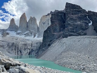 Rock formations in Torres del Paine National Park, Chile