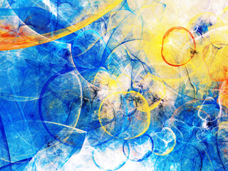 blue and yellow abstract fractal background 3d rendering illustration