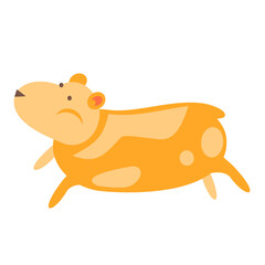 Vector illustration of a ginger cartoon hamster. Animal. Hamster. isolated.