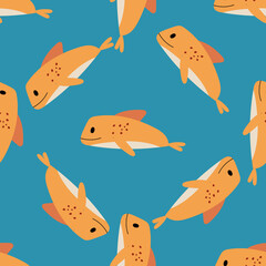 Vector seamless pattern with fish. Children's pattern. Vector illustration