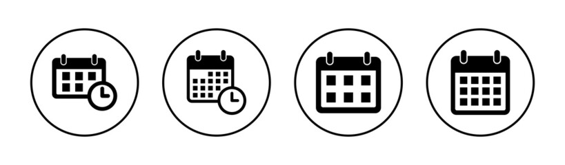 Calendar icons set. Calender sign and symbol. Schedule icon symbol
