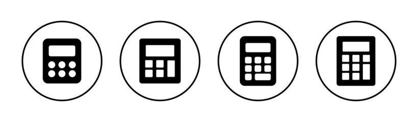 Calculator icons set. Accounting calculator sign and symbol.