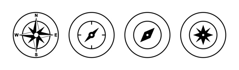 Compass icons set. arrow compass icon sign and symbol