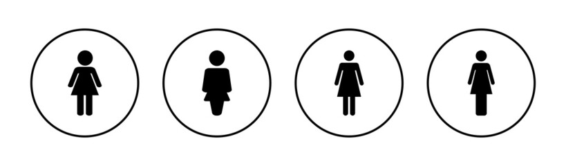 Female icons set. woman sign and symbol
