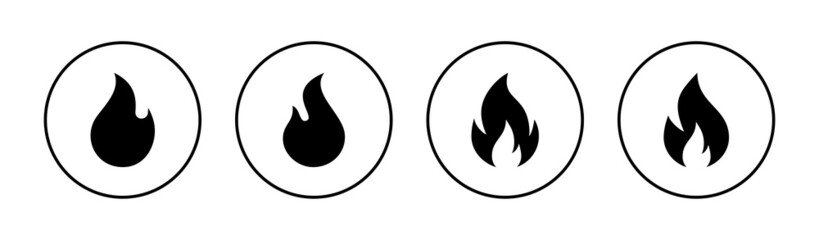 Fire icons set. fire sign and symbol