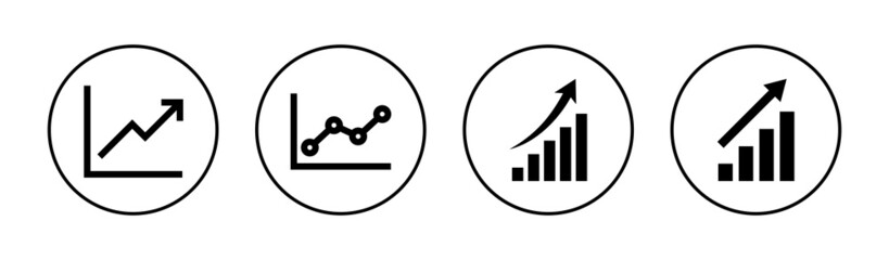 Growing graph Icons set. Chart sign and symbol. diagram icon