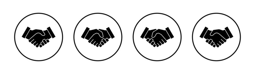 Handshake icons set. business handshake sign and symbol. contact agreement