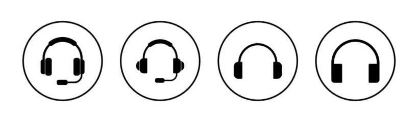 Headphone icons set. Headset sign and symbol