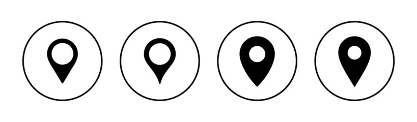 Pin icons set. Location sign and symbol. destination icon. map pin