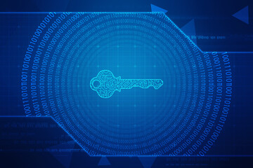 Digital key icon protecting data personal information. Data protection privacy Concept, Information privacy internet technology, Key to success or solution, Cyber Security Concept