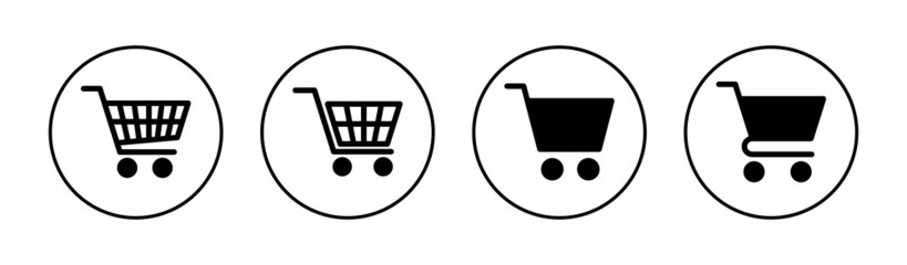 Shopping icons set. Shopping cart sign and symbol. Trolley icon