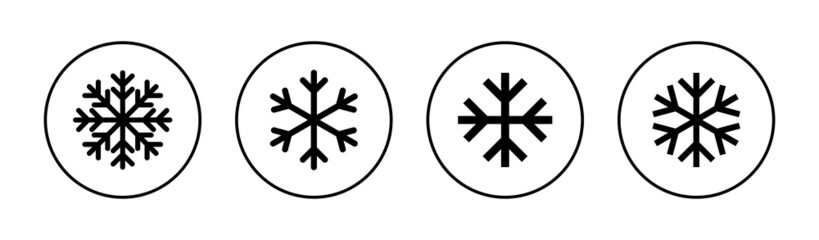 Snow icons set. snowflake sign and symbol