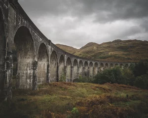 Verduisterende gordijnen Glenfinnanviaduct Glenfinnan Viaduct Schotland Spoorweg