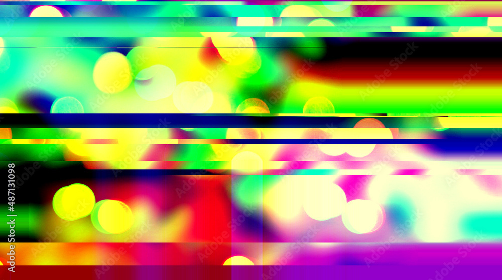 Poster digital abstract graphic artwork. vibrant glitch texture. artwork with deconstructed shapes and grap