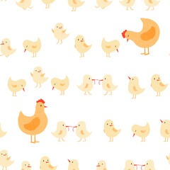 Seamless pattern with chicken for Easter and other users. Design element