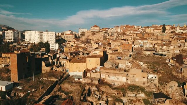 4K Footage, Aerial view of ancient Constantine, Algeria