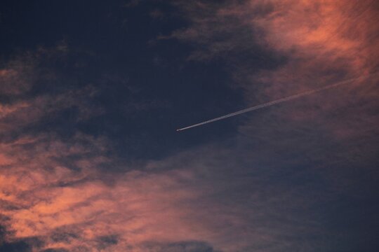 Avi&oacute;n en el atardecer