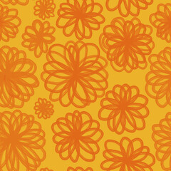 Creative universal artistic background in doodle style. Pattern of flowers and leaves. Hand drawn textures. Trendy graphic design for banner, poster, card, cover, invitation, placard, brochure.