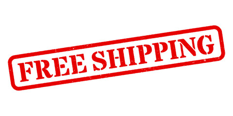 &lsquo;Free Shipping&rsquo; Red Rubber Stamp