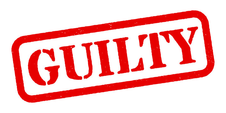 &lsquo;Guilty&rsquo; Red Rubber Stamp