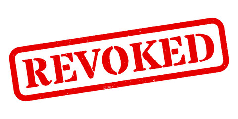 ‘Revoked’ Red Rubber Stamp