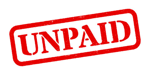 ‘Unpaid’ Red Rubber Stamp