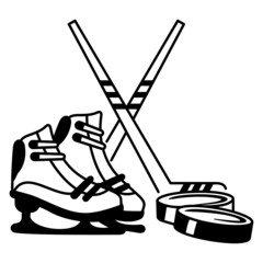 Ice hockey Shoes with Balls Concept, pusher sticks Vector Icon Design, Sporting equipment Symbol, Physical Fitness and Wellness Sign, Leisure Activity stock illustration