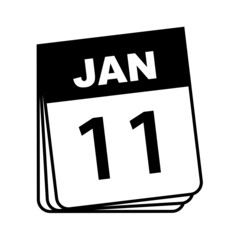 January 11. Calendar Icon. Vector Illustration.