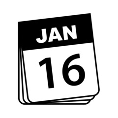 Fototapeta premium January 16. Calendar Icon. Vector Illustration.