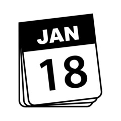 January 18. Calendar Icon. Vector Illustration.