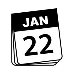 January 22. Calendar Icon. Vector Illustration.