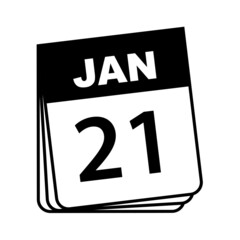 January 21. Calendar Icon. Vector Illustration.