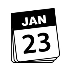 January 23. Calendar Icon. Vector Illustration.