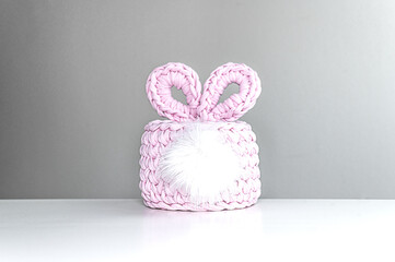 Easter crochet bunny basket
