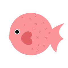 Underwater world with fish, stingrays, dolphins, octopuses and whales. Vector cute illustration of the ocean or sea. A set of marine and ocean underwater animals