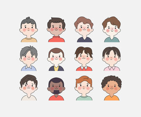 Hand drawn man collection character.