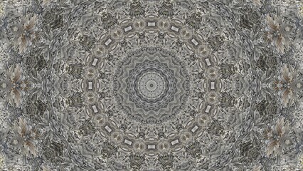 Monochrome gray relaxing mandala pattern for background, fabric, wrap, surface, web and print design