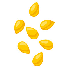Seed or grain fall for sowing. Agricultural planting illustration.