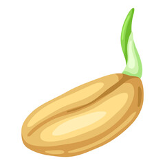 Sprouted seed for sowing. Agricultural planting illustration.