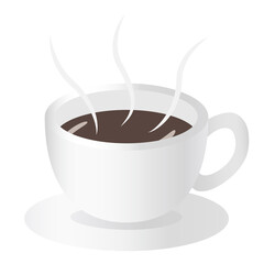 コーヒーカップのイラスト。
ビジネスシーンの休憩アイコン。