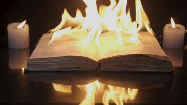 An Open Book Is On Fire