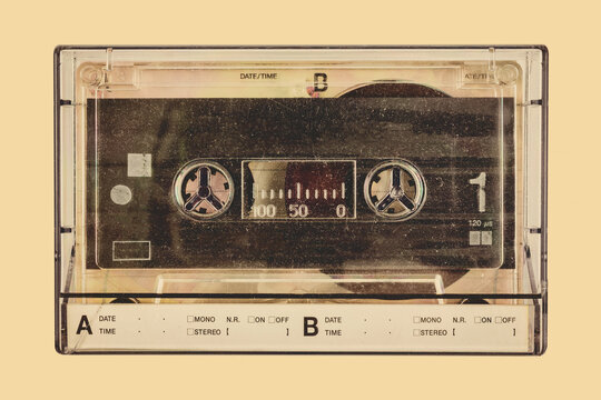 Retro styled image of a vintage audio compact cassette