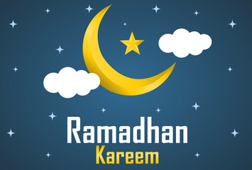 blue ramadan kareem greeting background. design for templates.