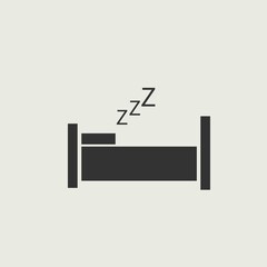 Sleep bed vector icon illustration sign