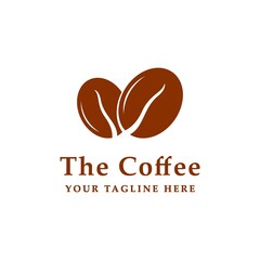 Coffee logo, coffee bean illustration